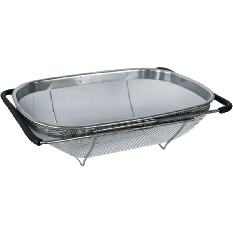 Rectangular adjustable stainless steel strainer 34x23.5cm