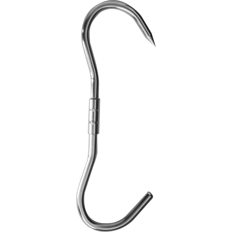 Rotating metal hook for meat