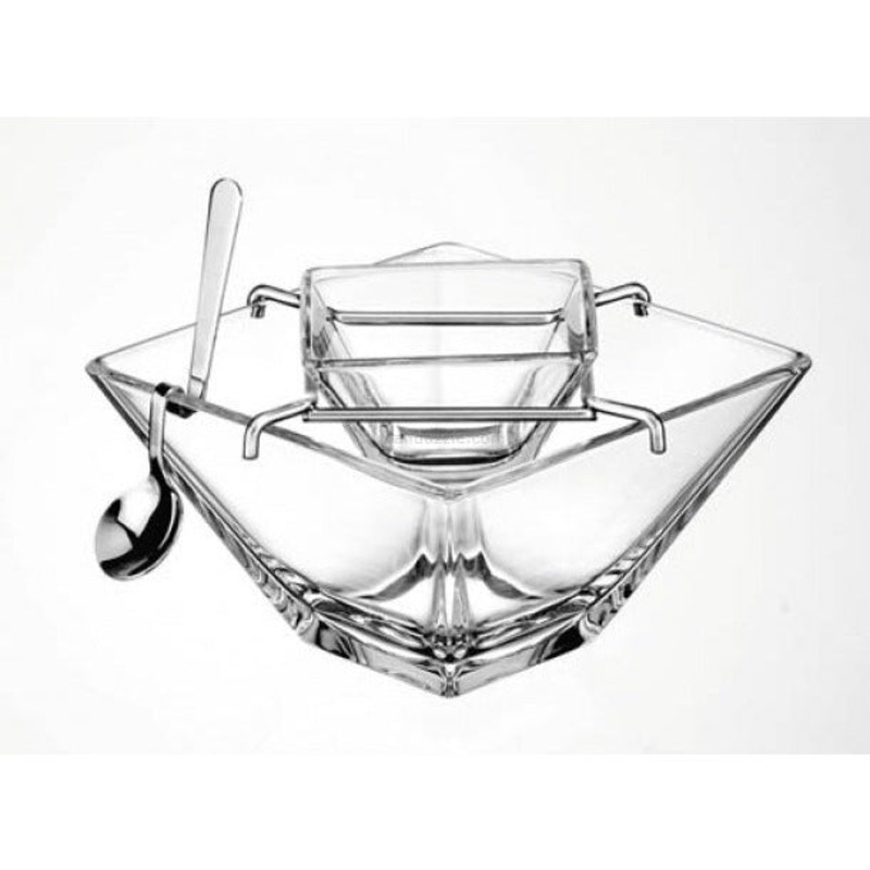 Glass caviar serving set 14cm