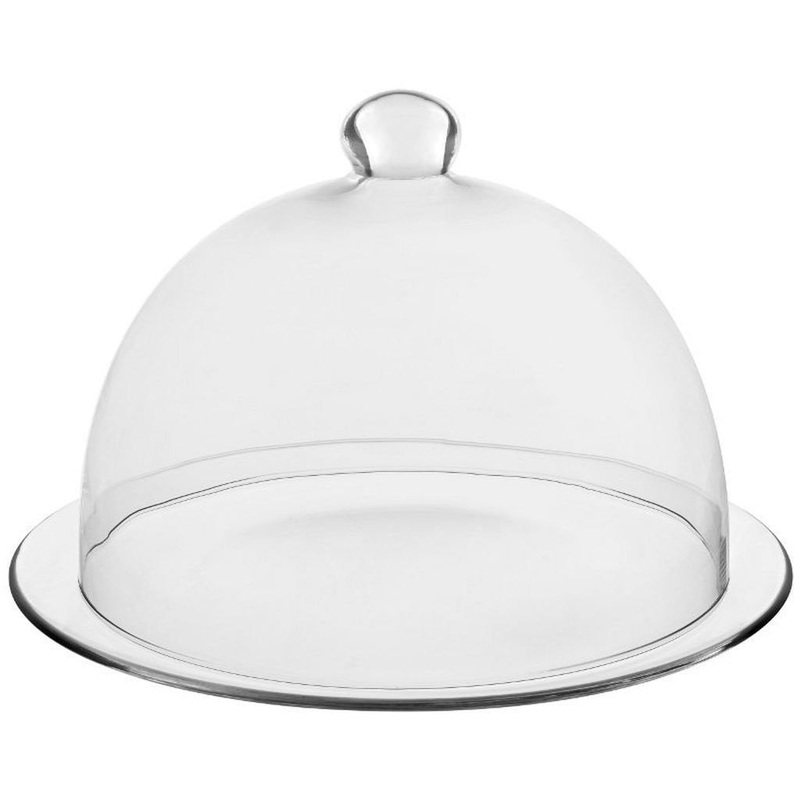 Glass plate with dome cover 33cm