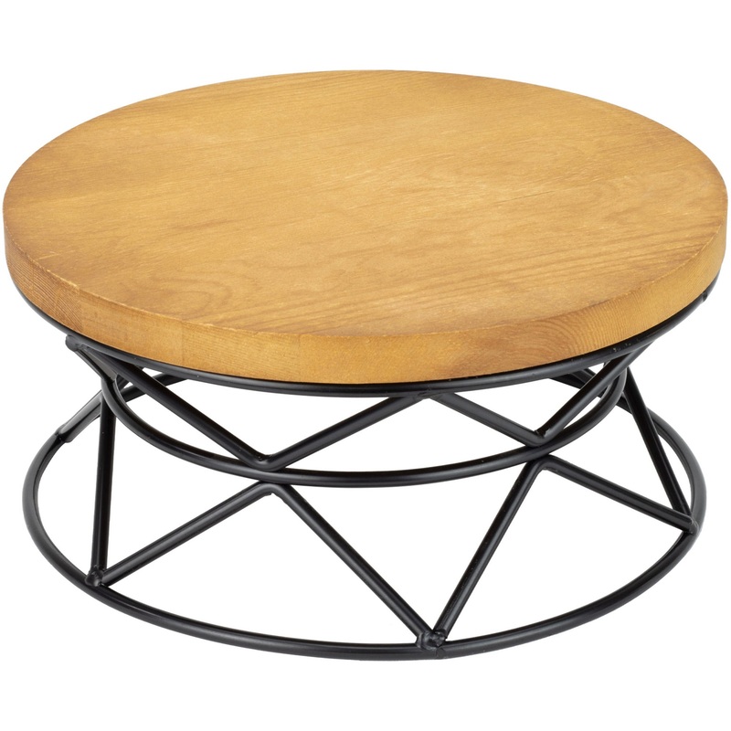 Metal stand with wooden top "Wood & metal" 13cm