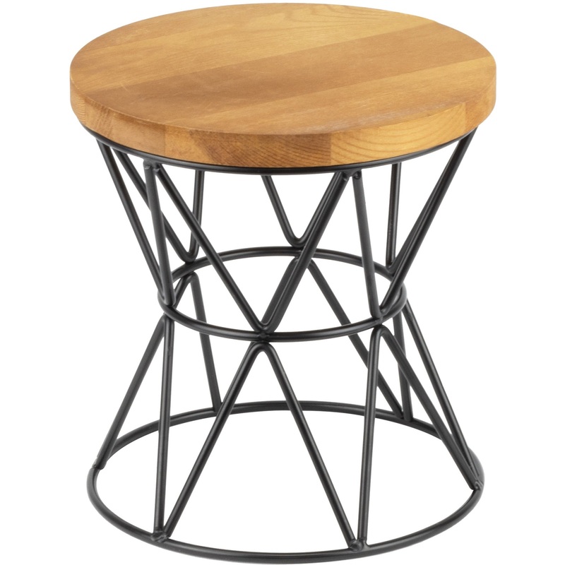 Metal stand with wooden top "Wood & metal" 25cm