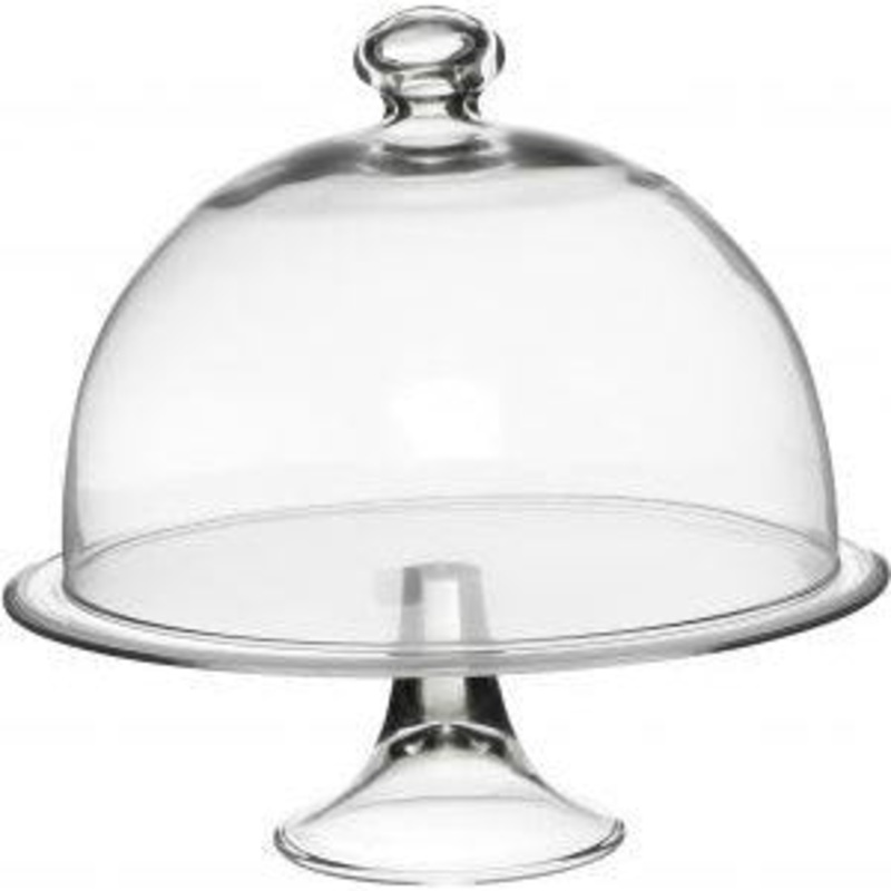 Round footed plate with dome cover 32cm