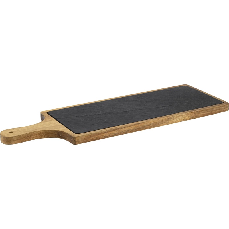 Slate with wooden tray 45x15cm