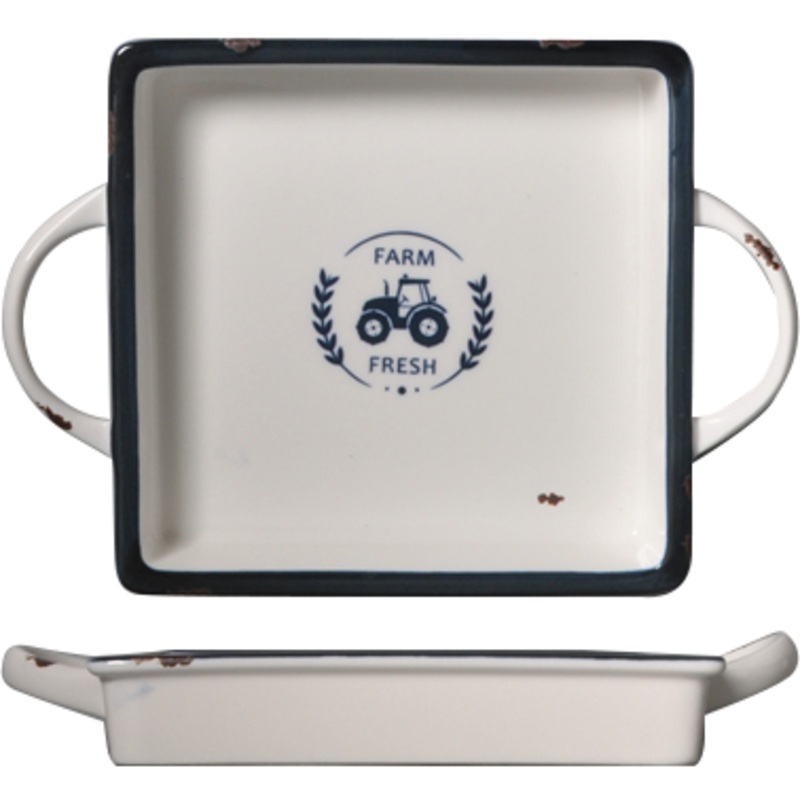 Happy Farm Square platter 18cm