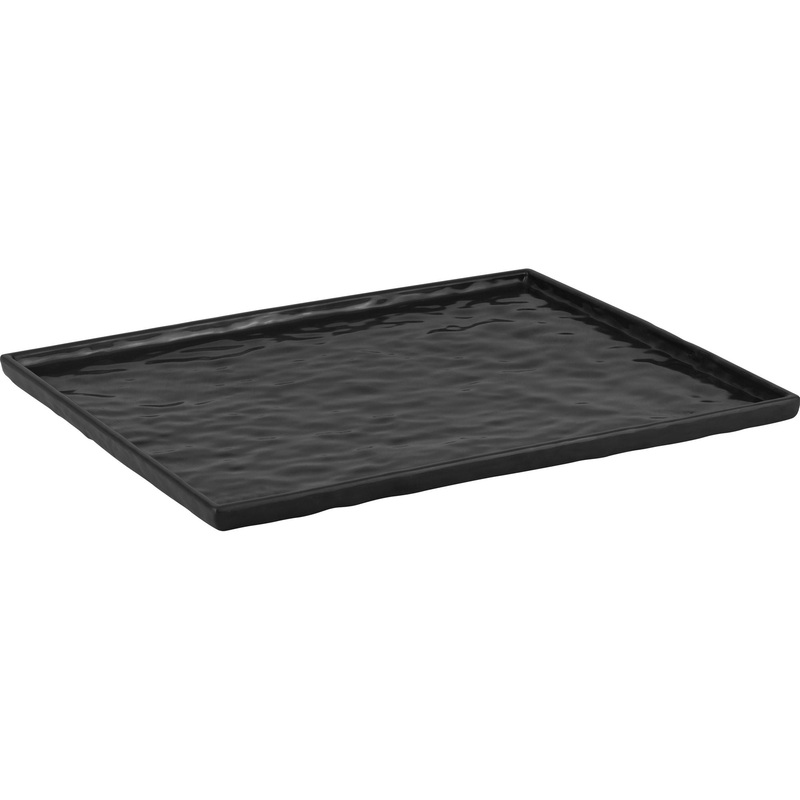 Rectangular melamine tray "Stone effect" black GN 1/2