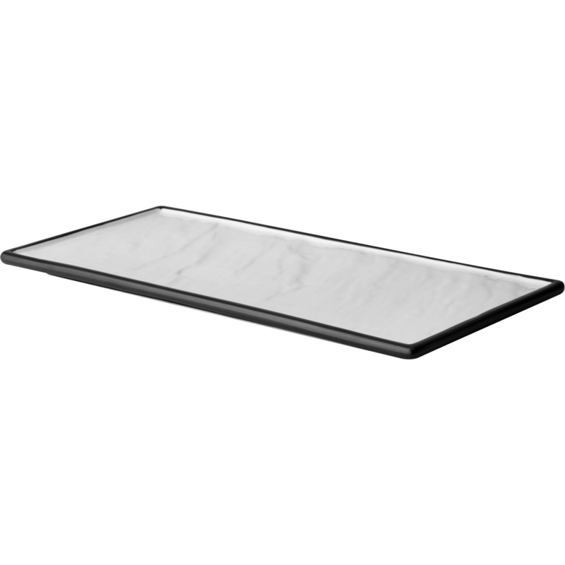Platters Long tray with black rim 30x14cm