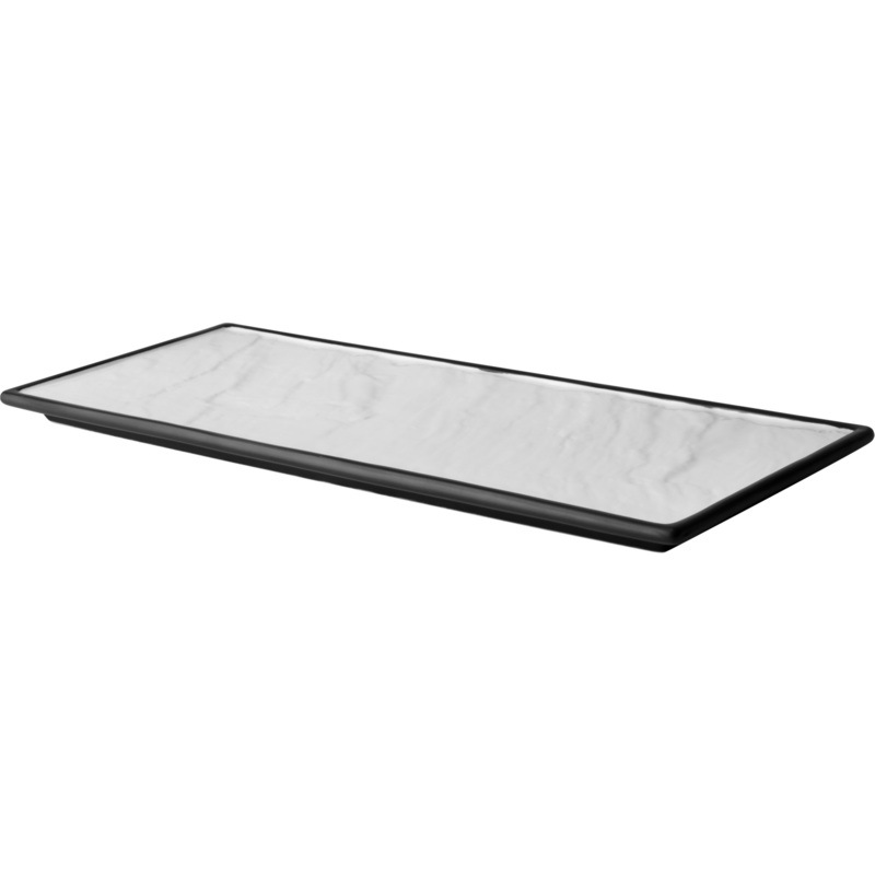 Platters Long tray with black rim 36x15cm