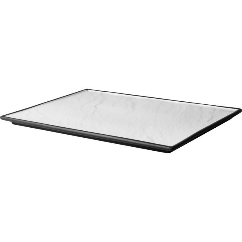 Platters Rectangular plate with black rim 35x25cm