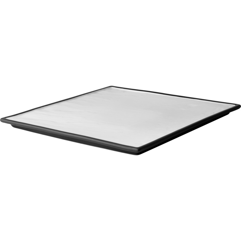 Platters Square plate with black rim 30cm