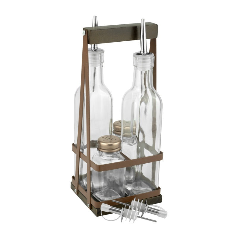 Hella Bronze condiment set "Wood/Metal" 4 pcs