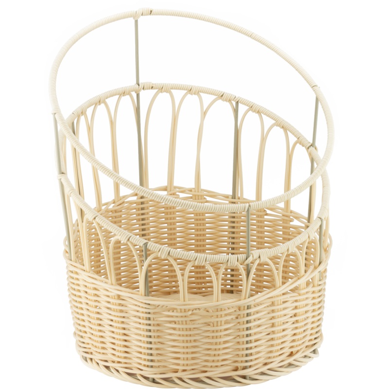 Round waterproof bread basket for baguettes natural 33cm