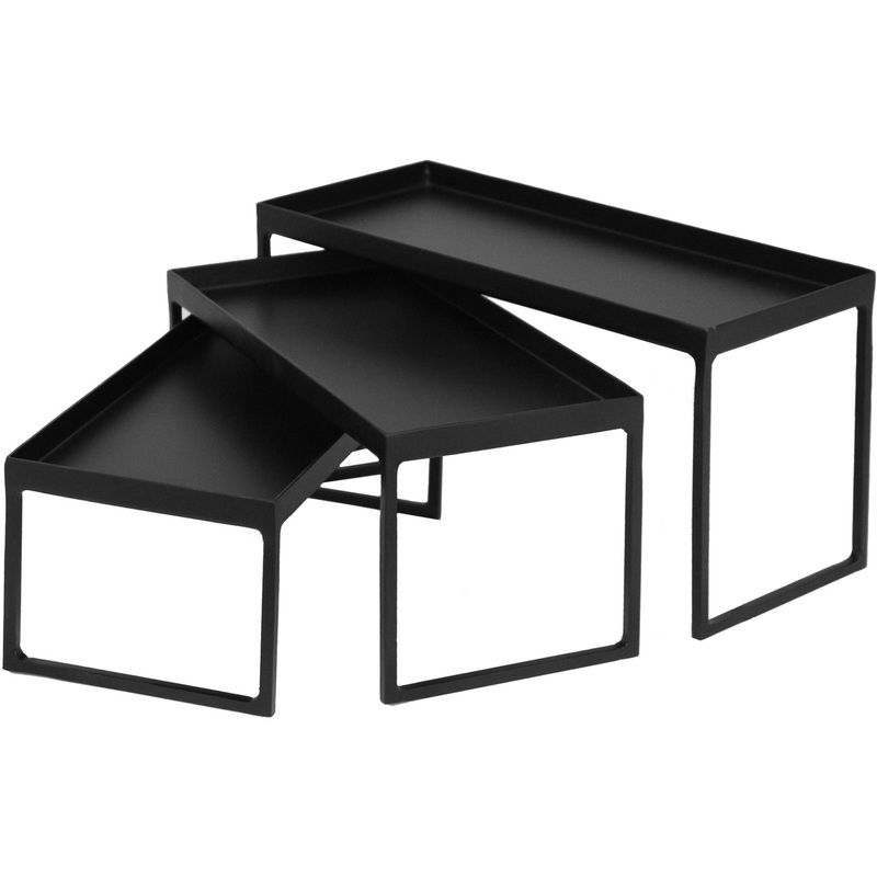 Old School Set of three rectangular buffet display stands