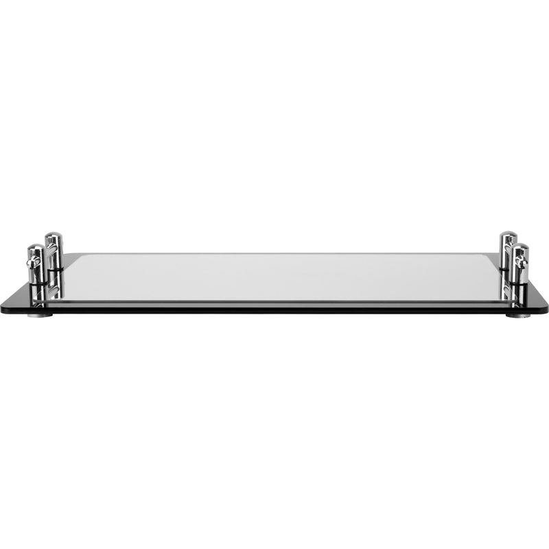 Rectangular acrylic mirror display stand with handles 60cm