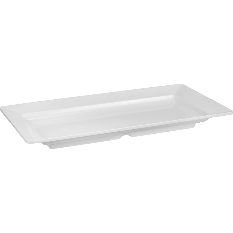 Rectangular melamine platter "Bono" white 65.5cm