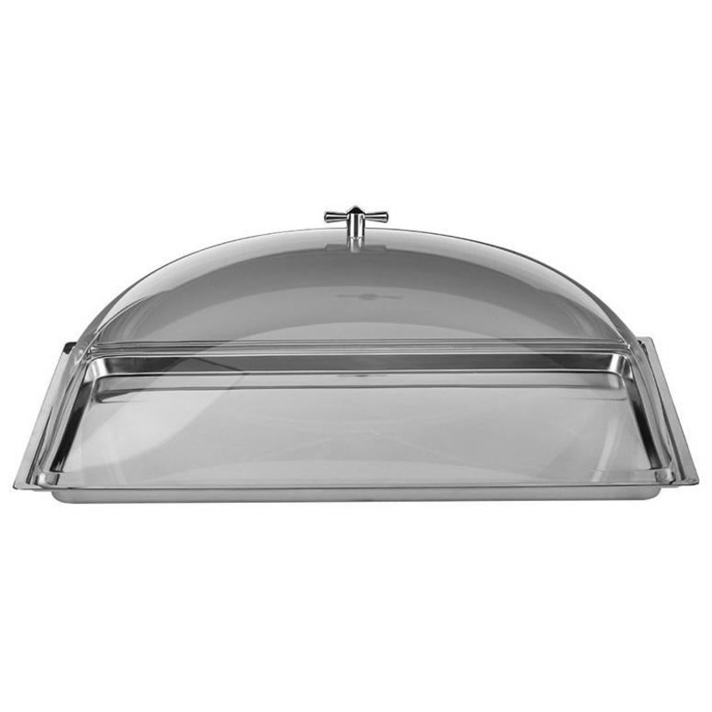 Stainless steel tray with acrylic cover 56cm