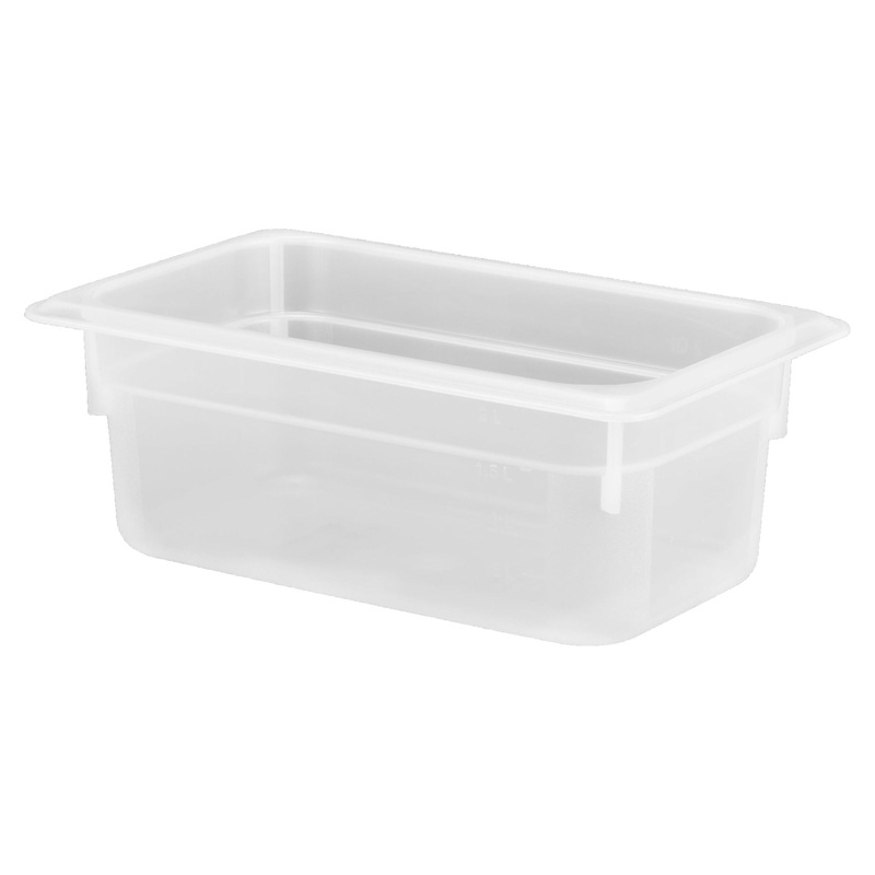 Polypropylene gastronorm storage container GN 1/4 100mm 2.5 litres