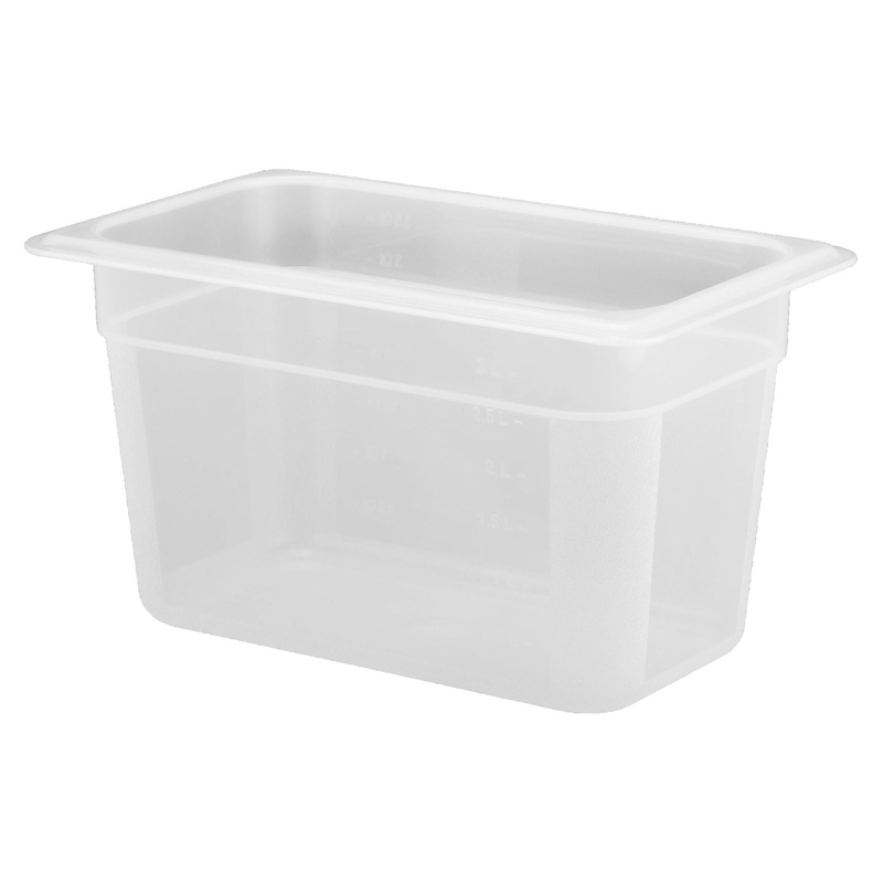 Polypropylene gastronorm storage container GN 1/4 150mm 3.7 litres