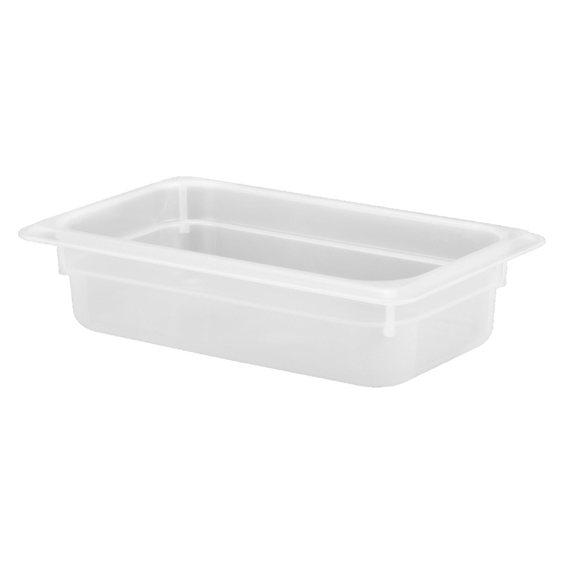 Polypropylene gastronorm storage container GN 1/4 65mm 1.7 litres