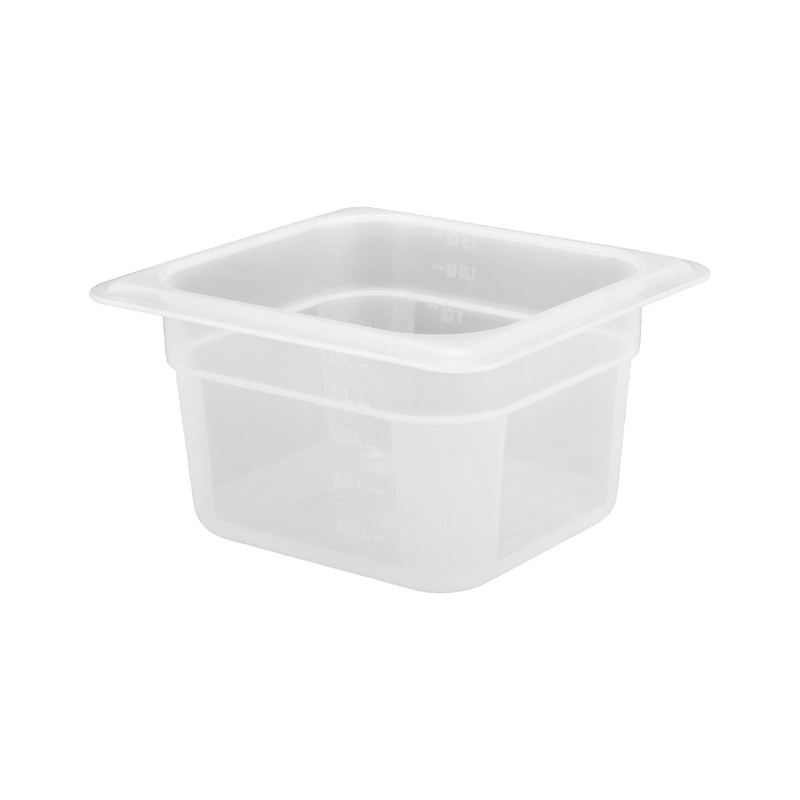 Polypropylene gastronorm storage container GN 1/6 100mm 1.5 litres