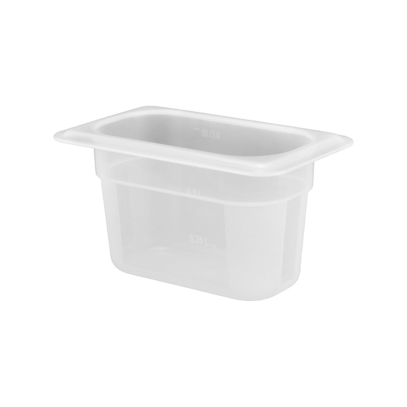 Polypropylene gastronorm storage container GN 1/9 100mm 850ml