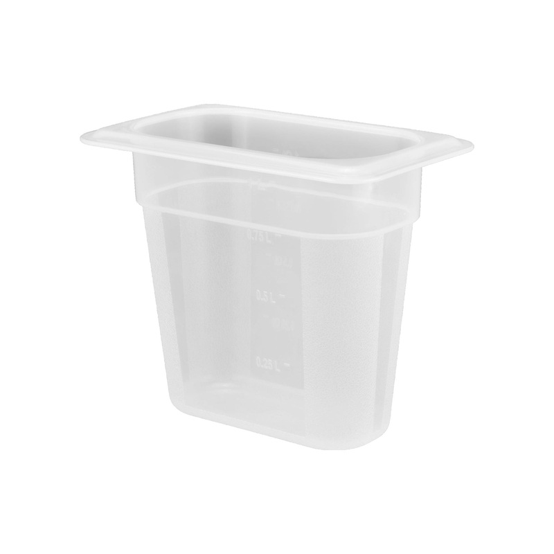 Polypropylene gastronorm storage container GN 1/9 150mm 1.27 litres