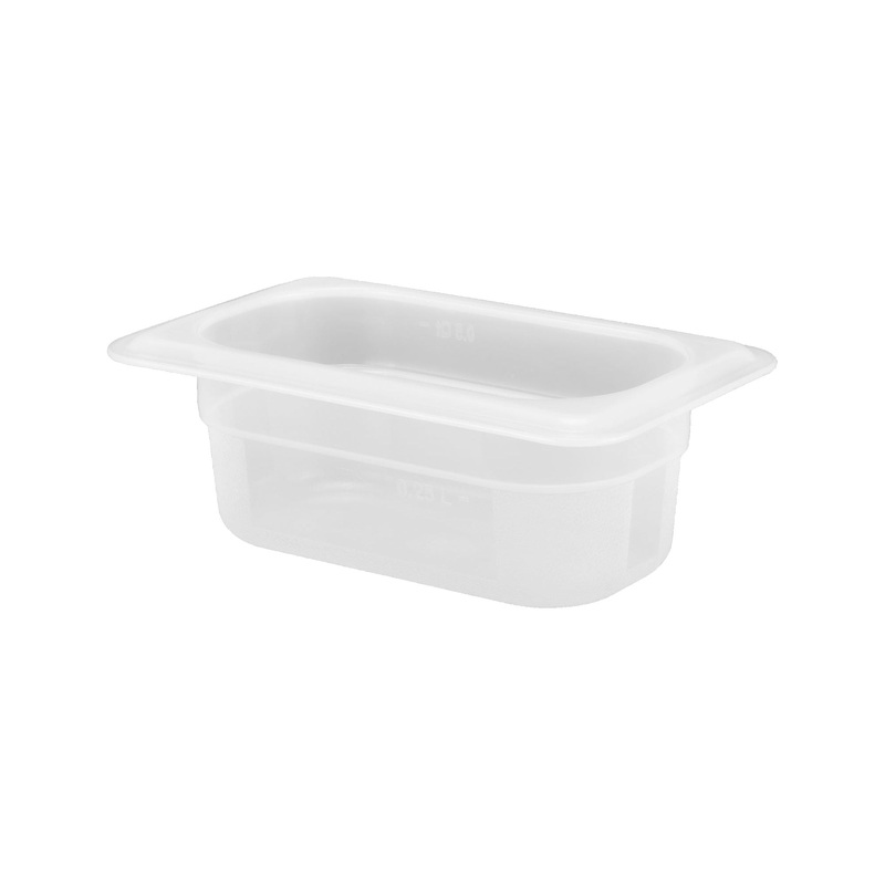 Polypropylene gastronorm storage container GN 1/9 65mm 570ml