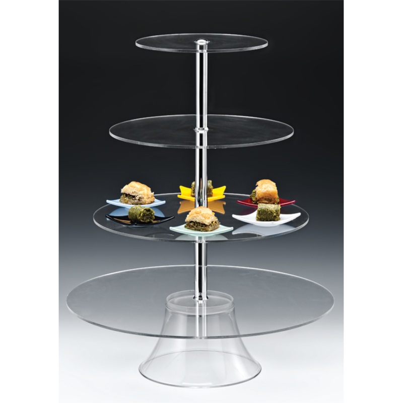 Acrylic round stand with three levels 33x49cm