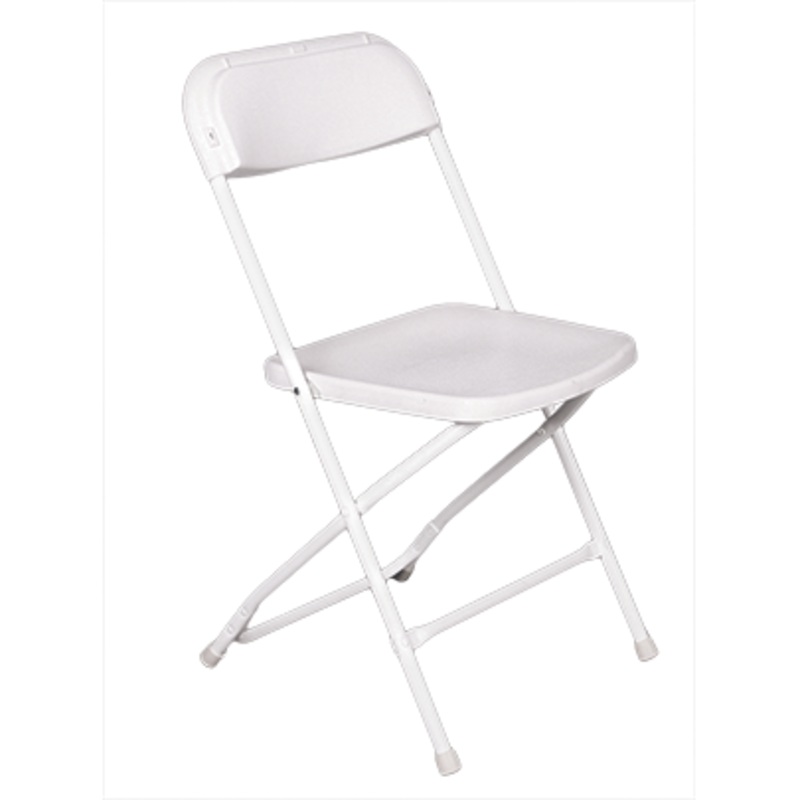 Folding plastic chair with steel frame "Classic White" 39x39cm