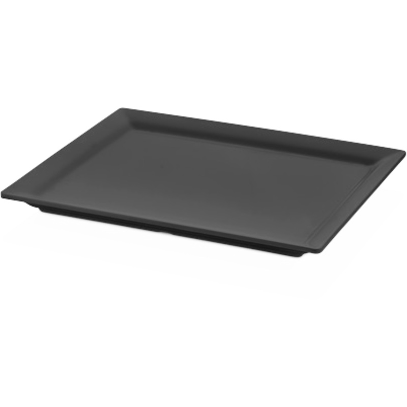 Rectangular melamine serving platter black GN 1/2