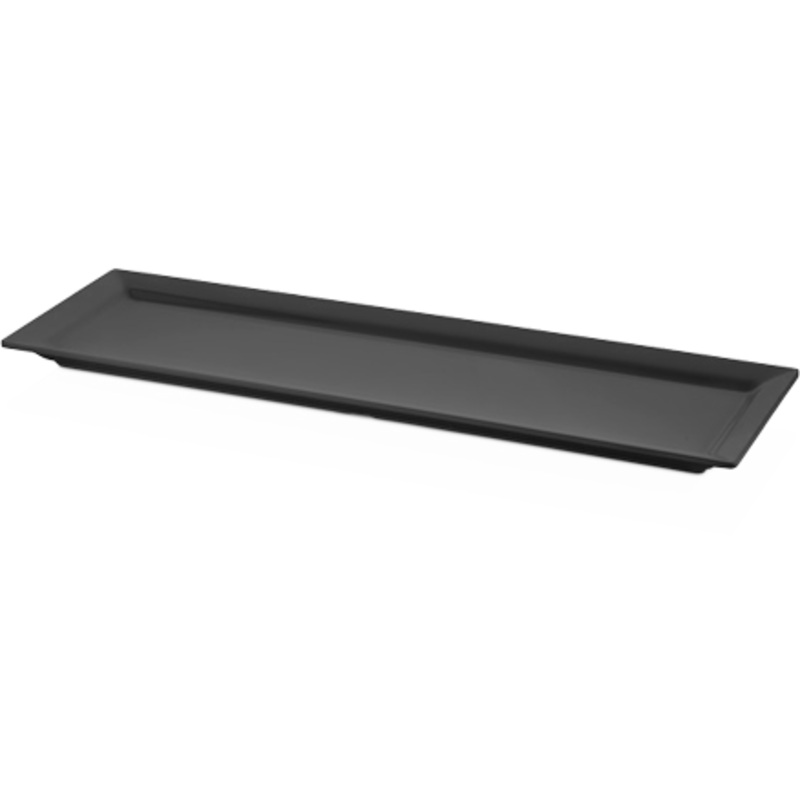 Rectangular melamine serving platter black GN 2/4