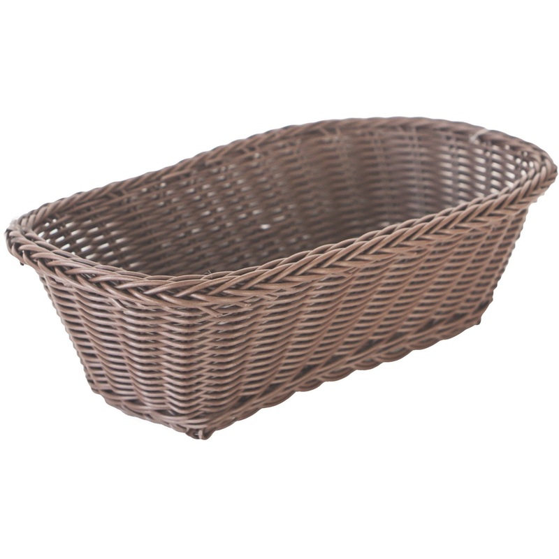 Rectangular waterproof bread basket brown 14cm