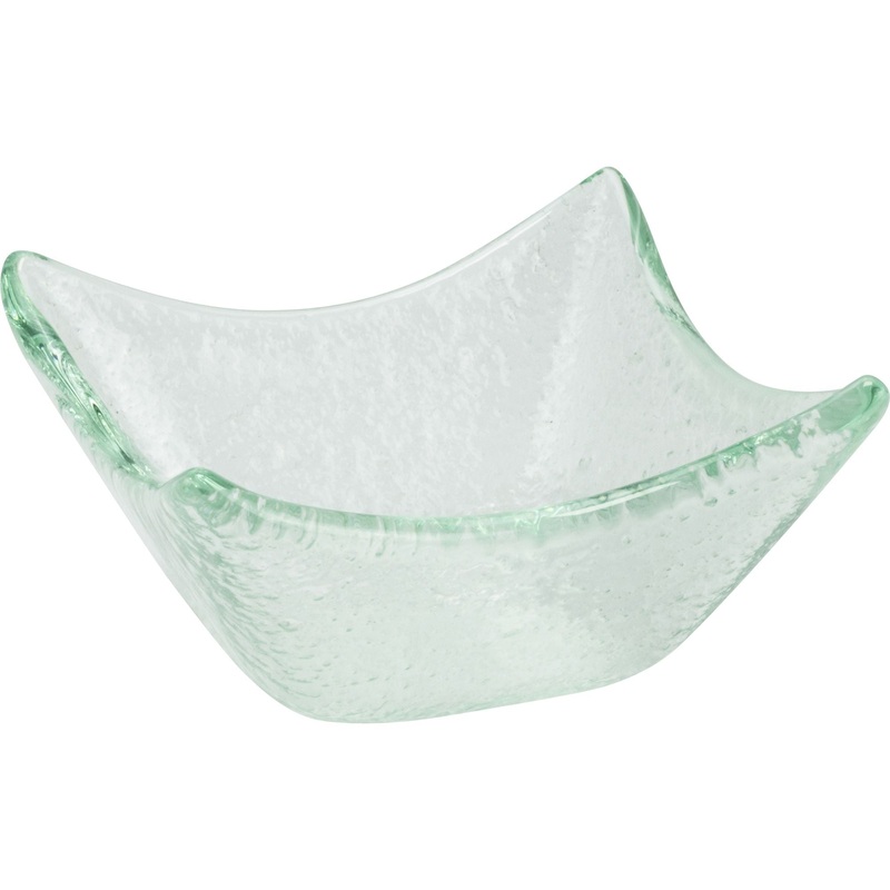 Square clear glass deep plate 9x9cm