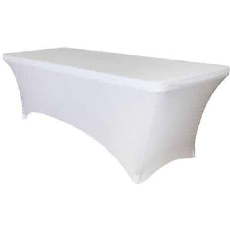 White elastic cover for catering table 180x76cm