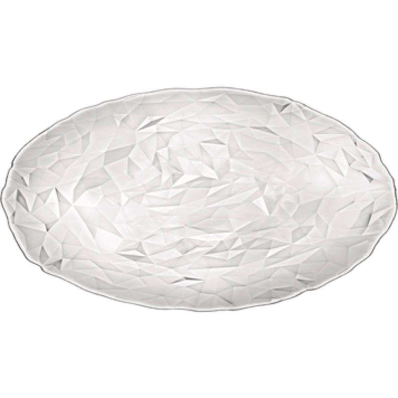 Glass oval platter 34x26cm