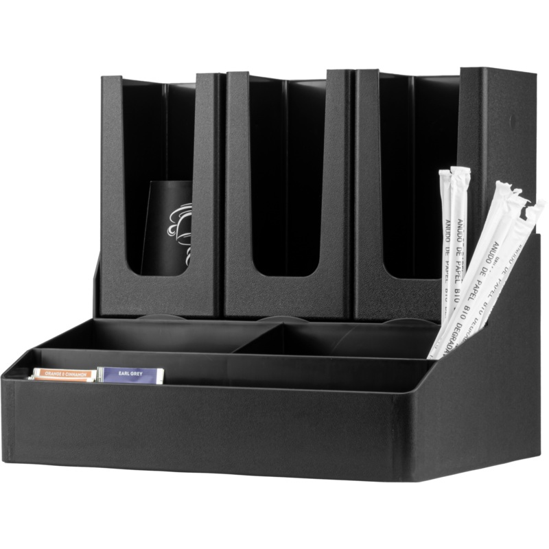 3 section cup dispenser with 3 section organiser 36x27cm