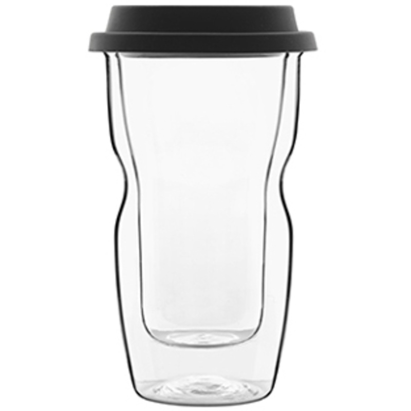 Glass thermo cup with double walls 340ml