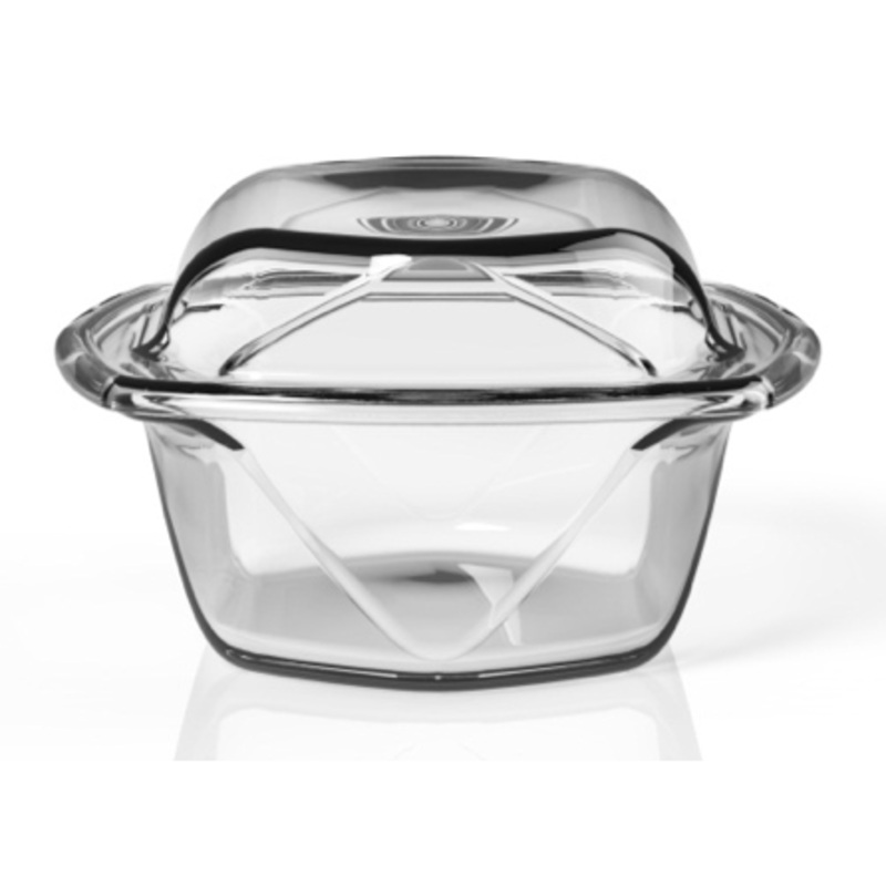 Rectangular casserole dish with lid 17x15cm
