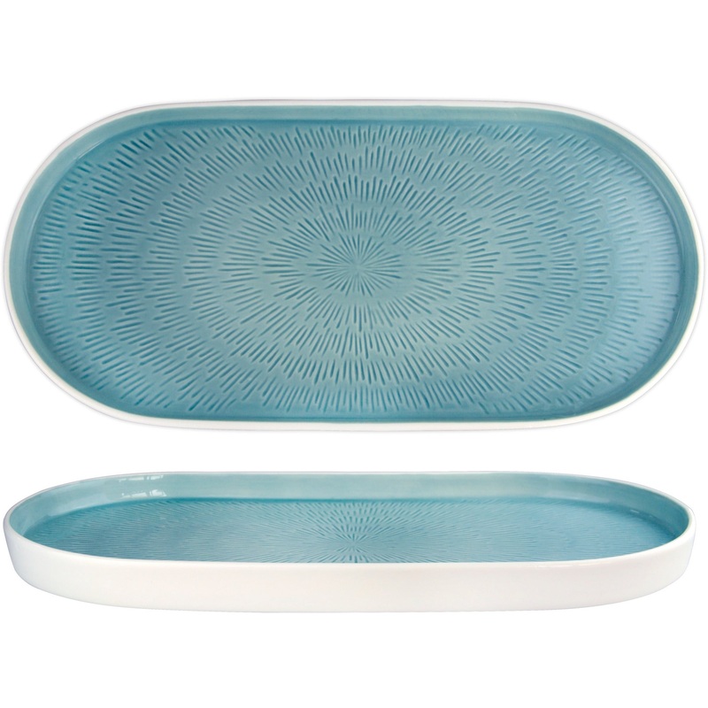 Hella Blue oval platter "Light Summer Blue" 36cm