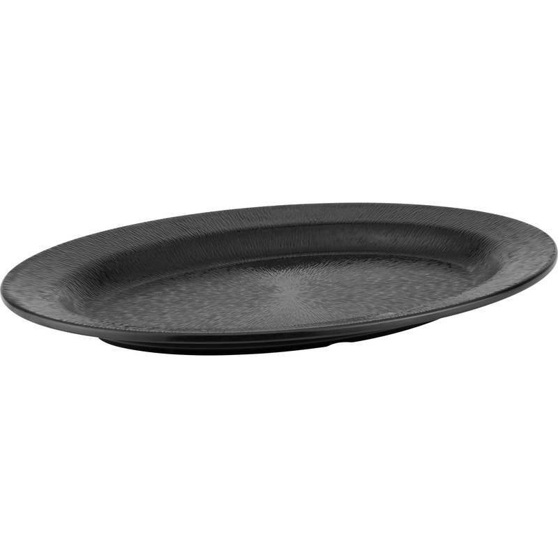 Oval melamine platter black "Nova" 64m