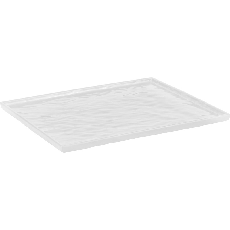 Rectangular melamine tray "Stone effect" white GN 1/2