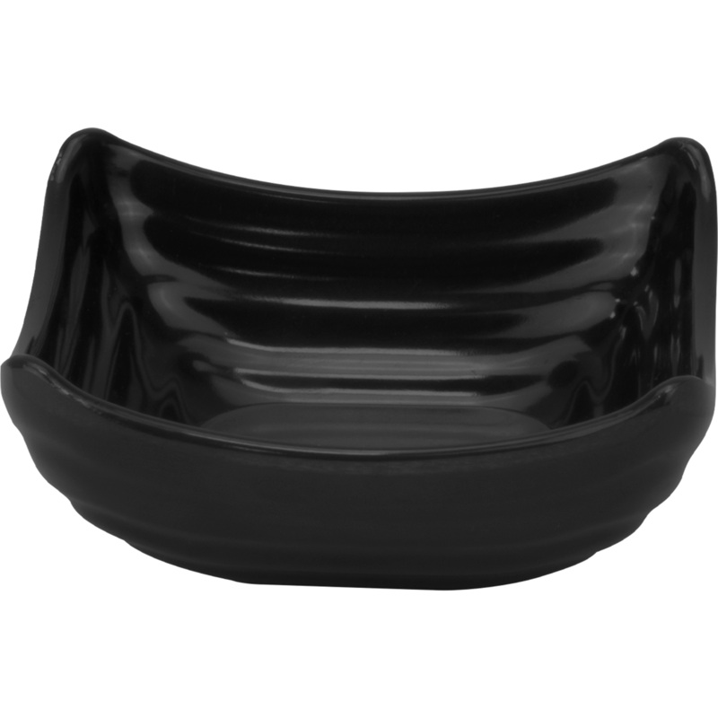 Square melamine ramekin black 11cm