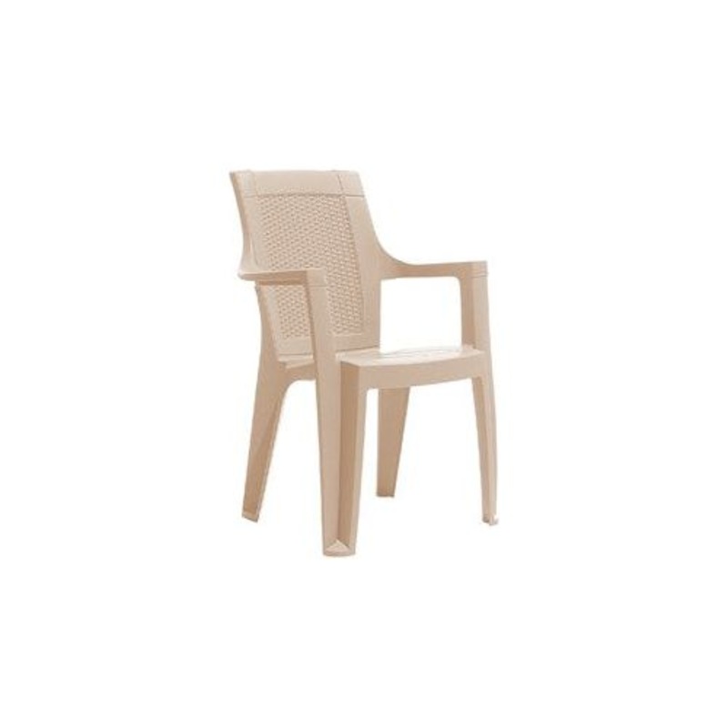Chair with armrests "Rattan Cappuccino" 62x88cm