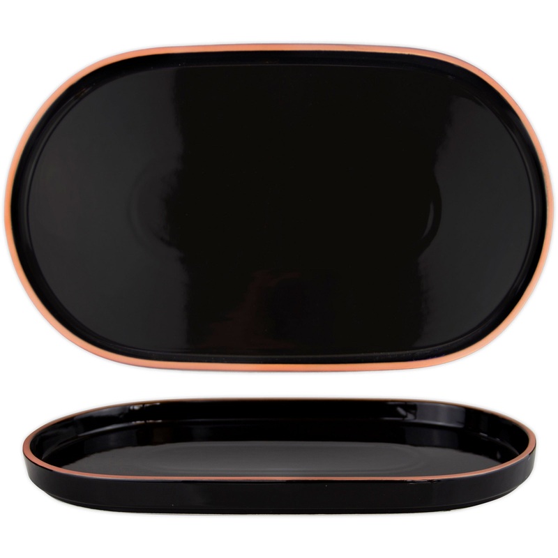 Hella Black oval platter 36cm