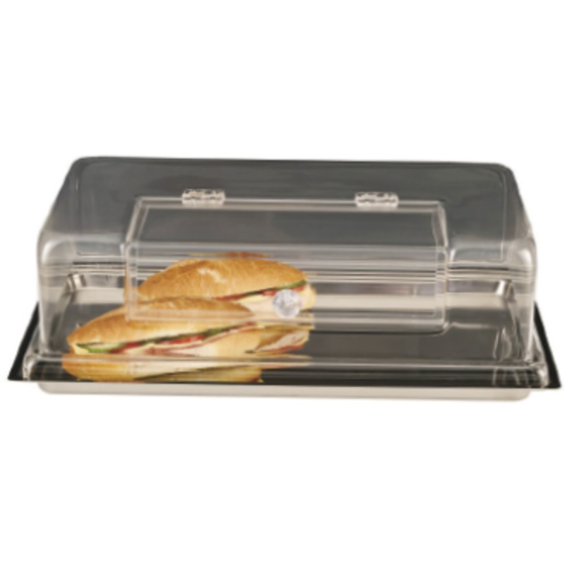 Stainless steel tray with acrylic cover GN 1/1