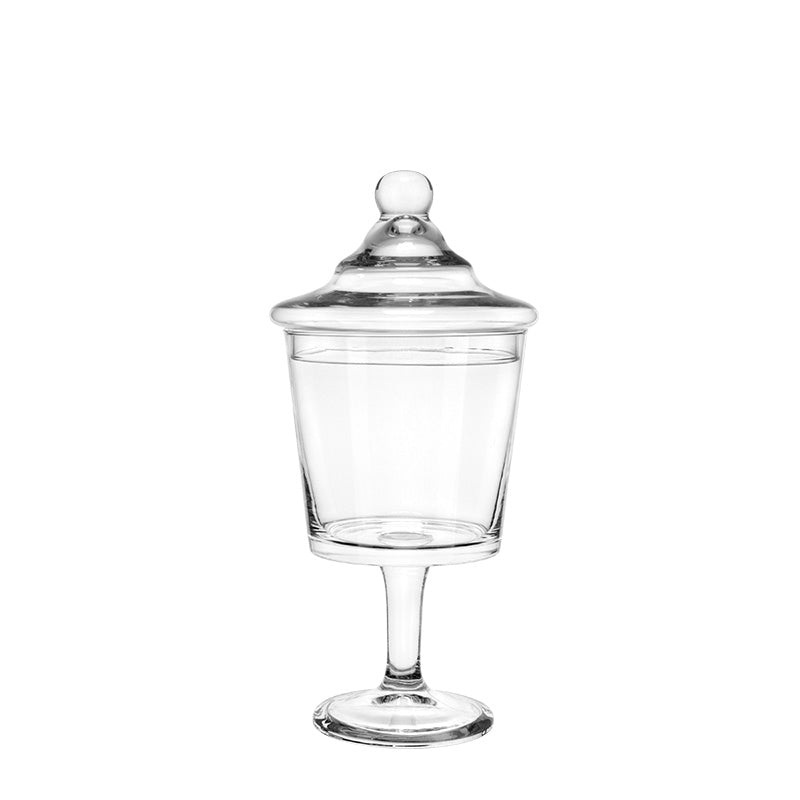 Alira glass display bowl with stem and lid 17x35cm