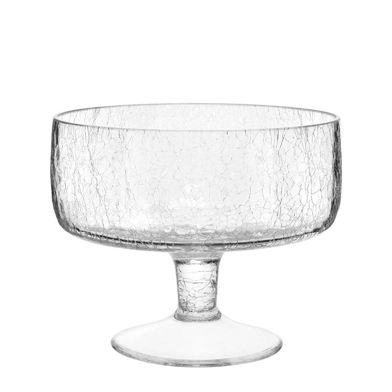 Alira glass presentation bowl with stem "Cracked" 19x15cm