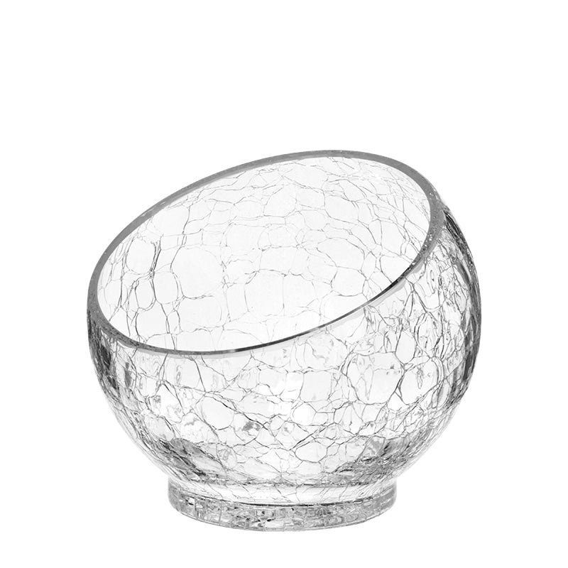 Alira offset glass presentation bowl "Cracked" 12x11cm
