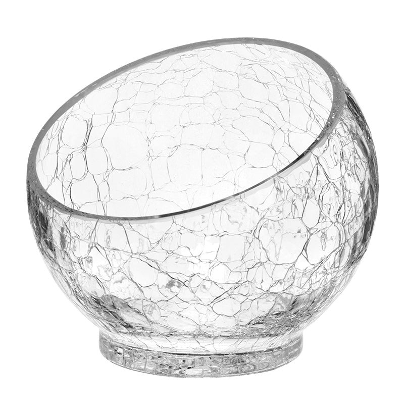 Alira offset glass presentation bowl "Cracked" 18x14cm