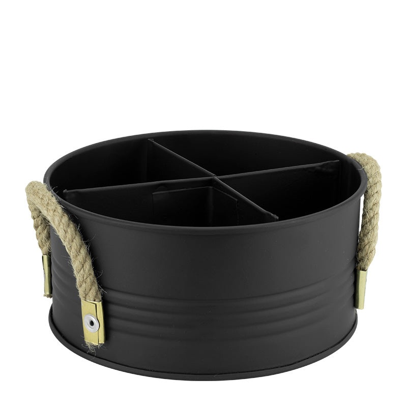 Metal caddy with 4 sections 17x7.5cm